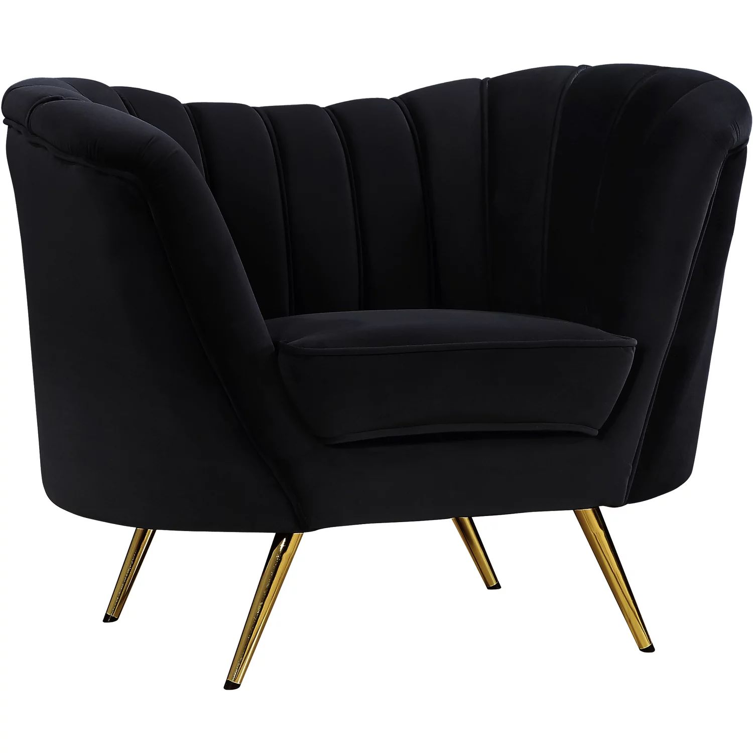 Margo Black Velvet Chair-Color:Black Velvet,Style:Contemporary | Walmart (US)