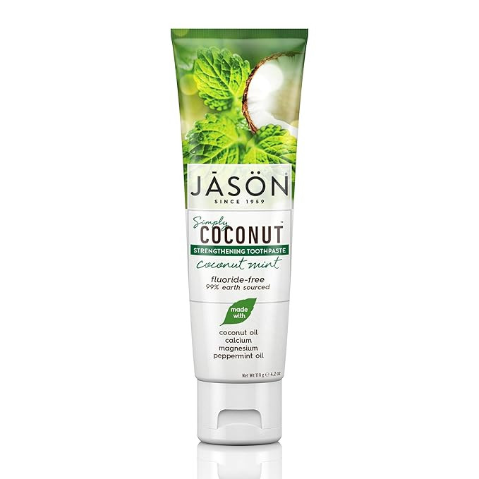 Jason Simply Coconut Strengthening Fluoride-Free Toothpaste, Coconut Mint, 4.2 Oz | Amazon (US)
