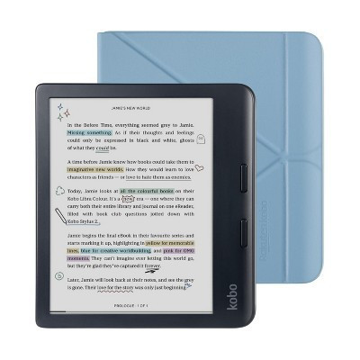Kobo Libra Colour Black eReader with Dusk Blue SleepCover Bundle | Target