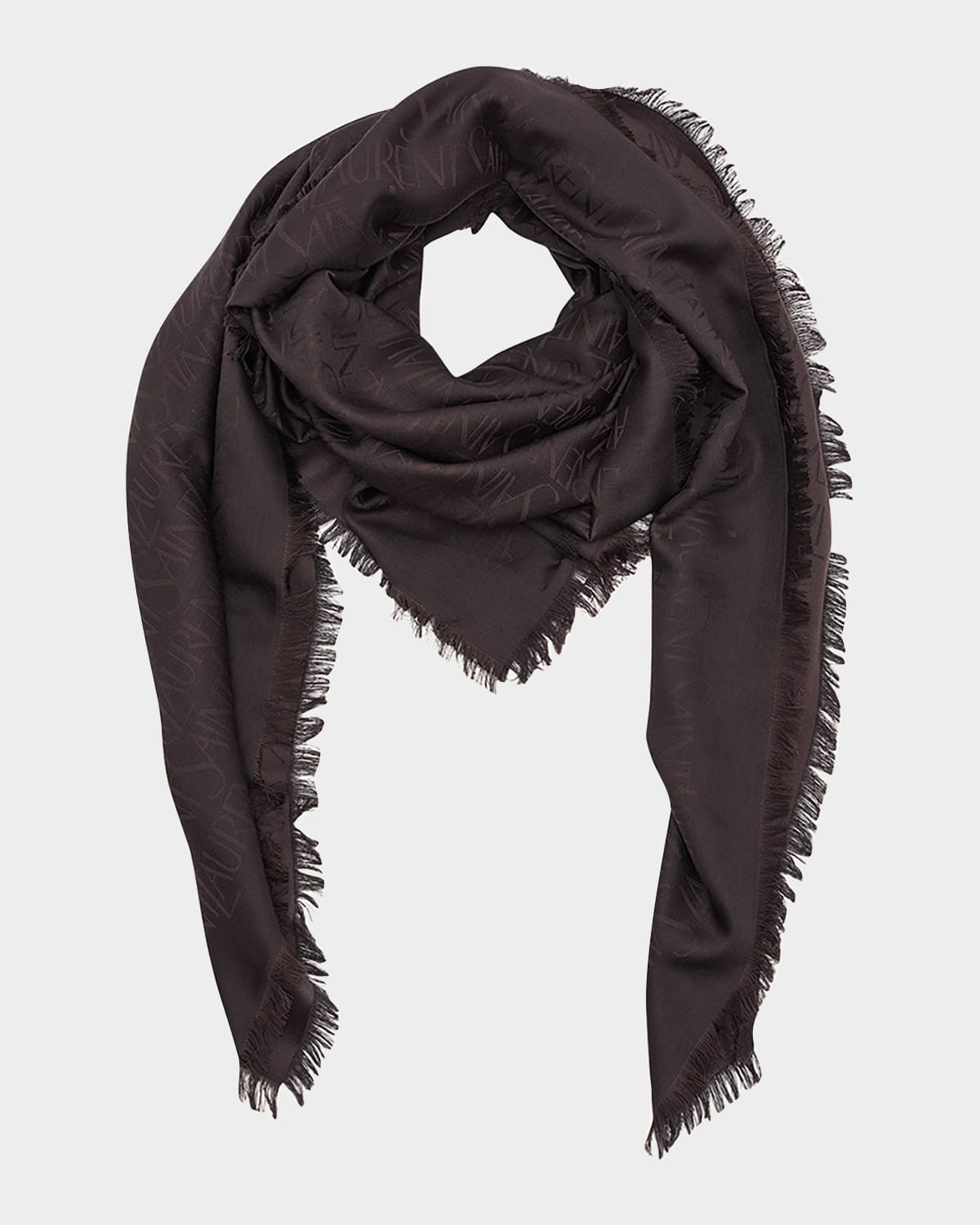 Grand Carre Jacquard Silk-Wool Scarf | Neiman Marcus