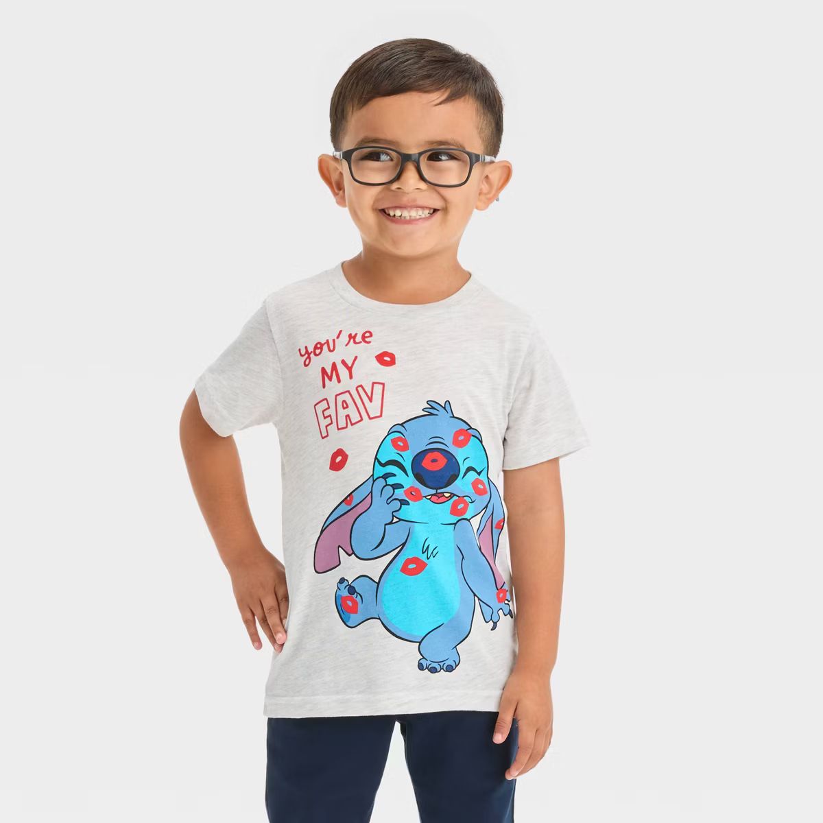 Toddler Boys' Lilo & Stitch Valentine's Day T-Shirt - Beige | Target