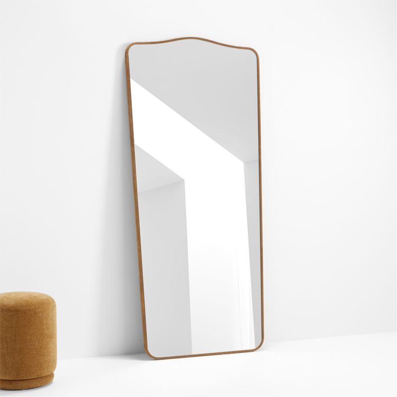 Briars Brown Suede Border Floor Mirror by Jake Arnold + Reviews | Crate & Barrel | Crate & Barrel