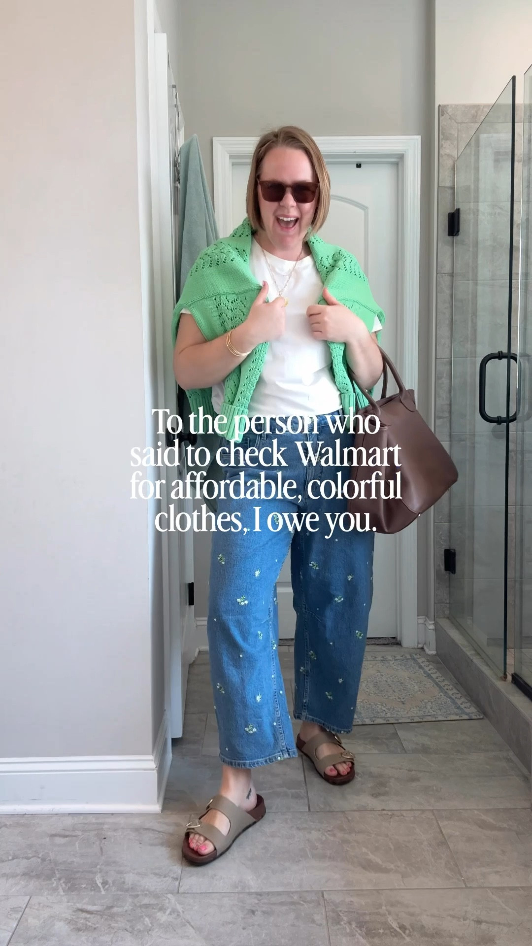 Can you believe this is Walmart?? TTS in both jeans and sweater! This green is just so cute!

#LTKgrwm #LTKootd #LTKMidsize