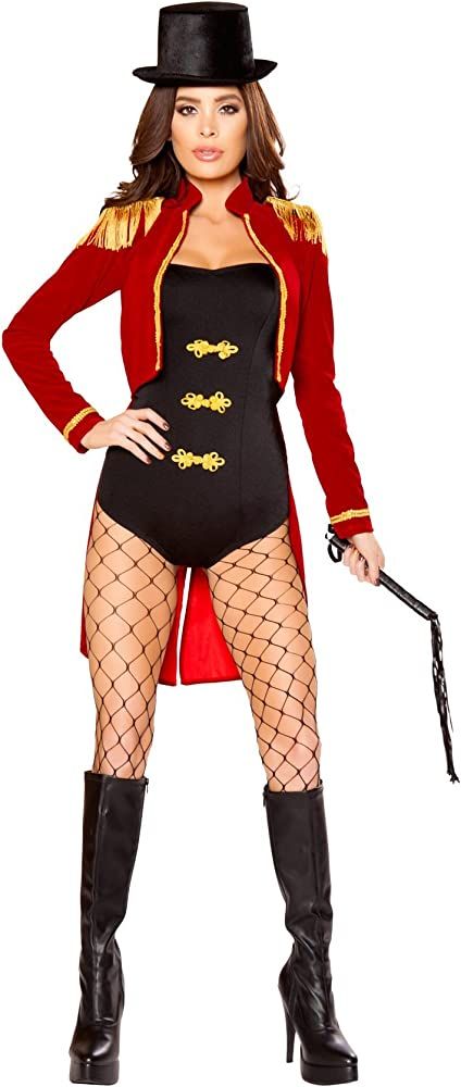Women's 4 Piece Black/Red/Gold Sassy Ring Leader Circus-Costume- Medium | Amazon (US)
