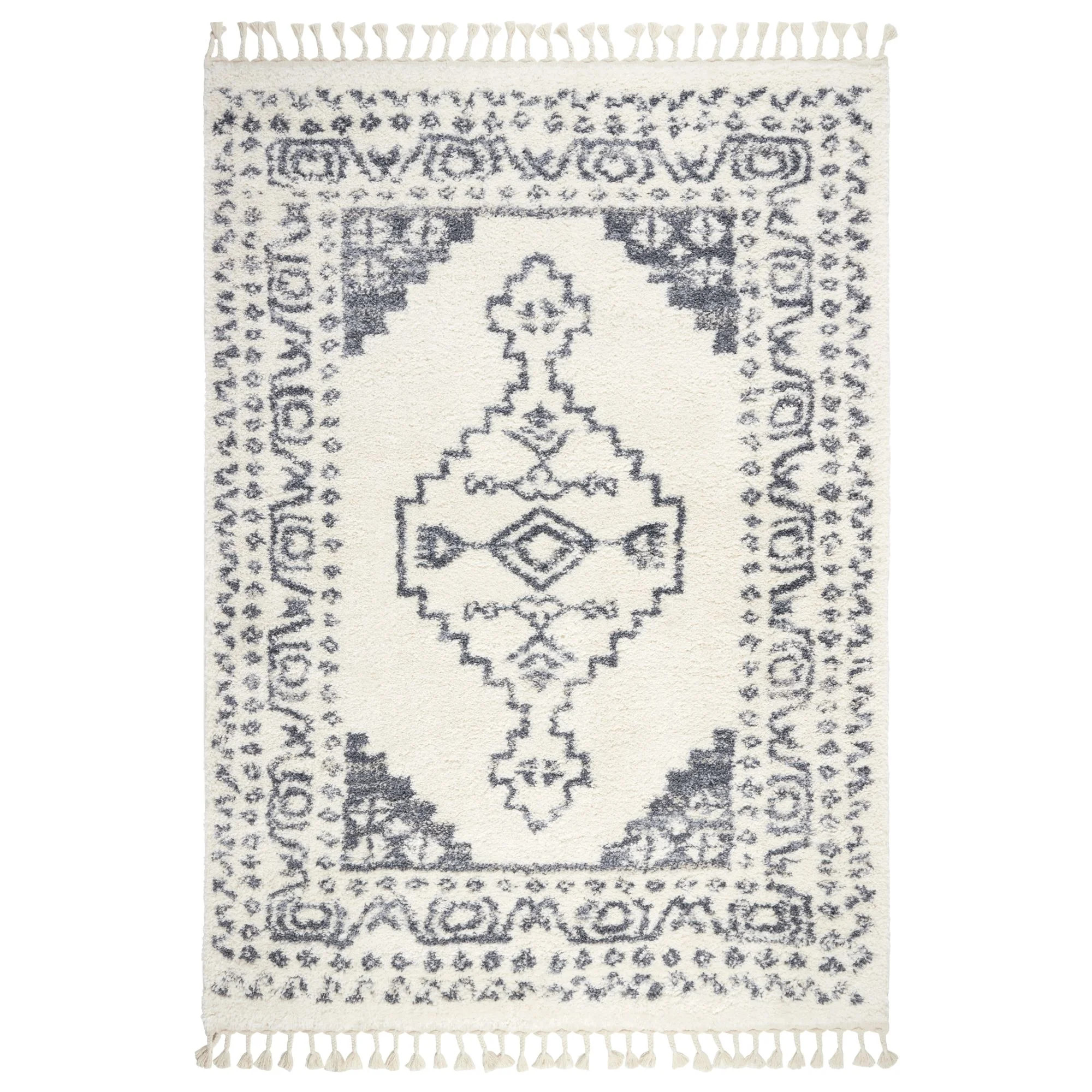Wanda June Home Persian Shag with Fringe Area Rug, Blue/Ivory, 7'8" x 10'2" by Miranda Lambert | Walmart (US)