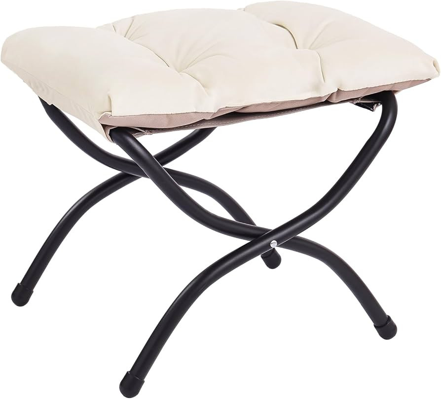 LITA Folding Upholstered Footrest Stool, Modern Small Portable Accent Ottoman with Detachable Thi... | Amazon (US)