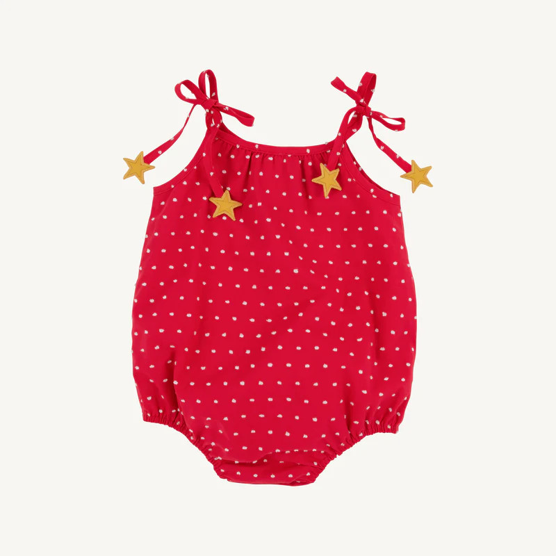 Junie B. Bubble - Richmond Red & Worth Avenue Dallas Dot with Star Tie | The Beaufort Bonnet Company