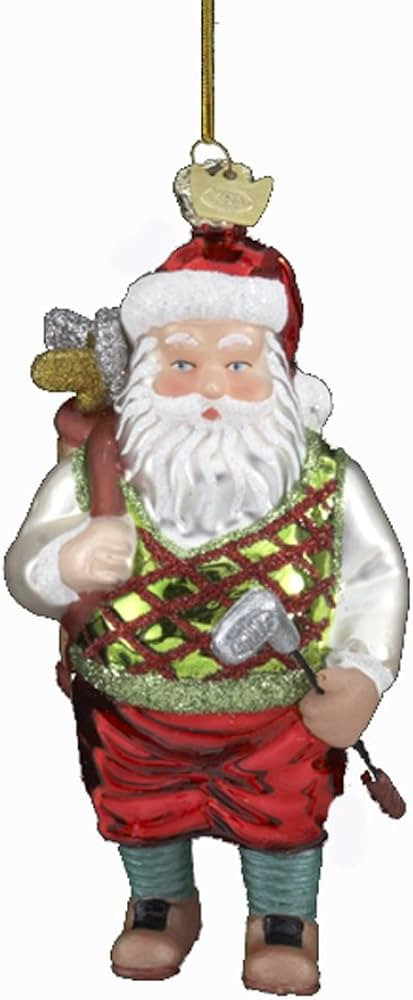 Noble Gems Kurt Adler 5-Inch Glass Golf Santa with Club Ornament,Christmas | Amazon (US)