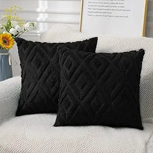 Pallene Soft Faux Fur Throw Pillow Covers 16x16 - Plush Short Wool Velvet Decorative Pillow Cover... | Amazon (US)