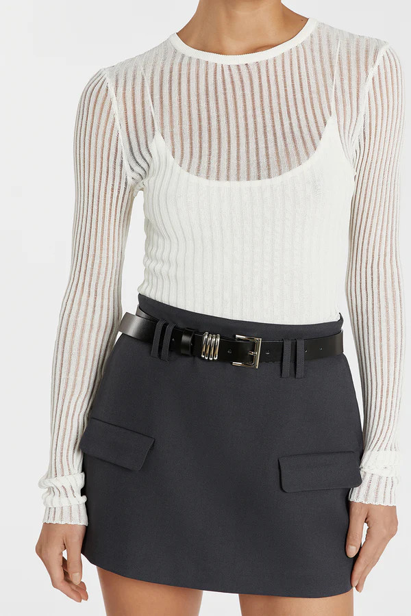 JOVIE OFF WHITE LONG SLEEVE TOP | DISSH