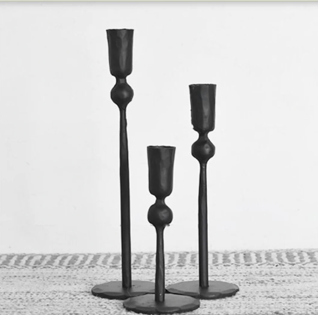 Black Iron Candlesticks | Eco Chic Home