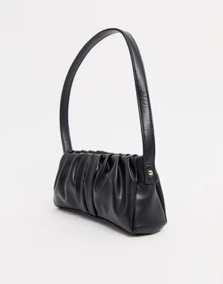 ASOS DESIGN ruched 90s shoulder bag in black | ASOS (Global)