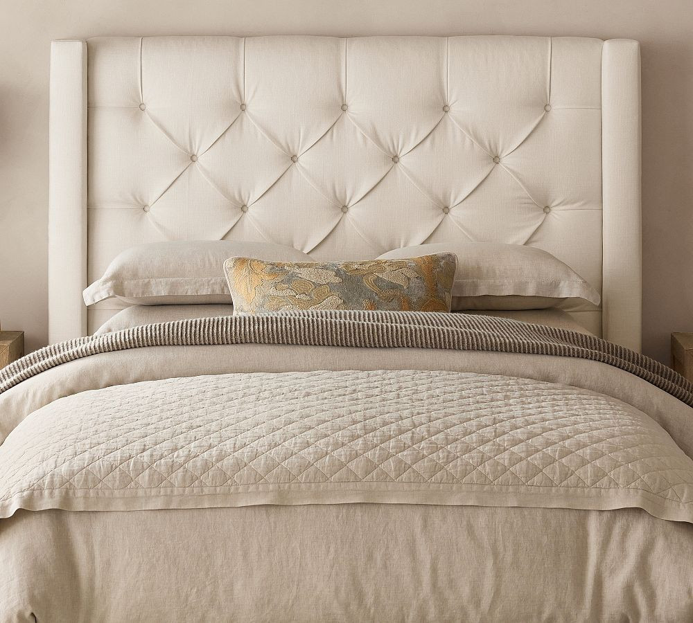 Harper Tufted Upholstered Wall Mounted Headboard | Pottery Barn (US)