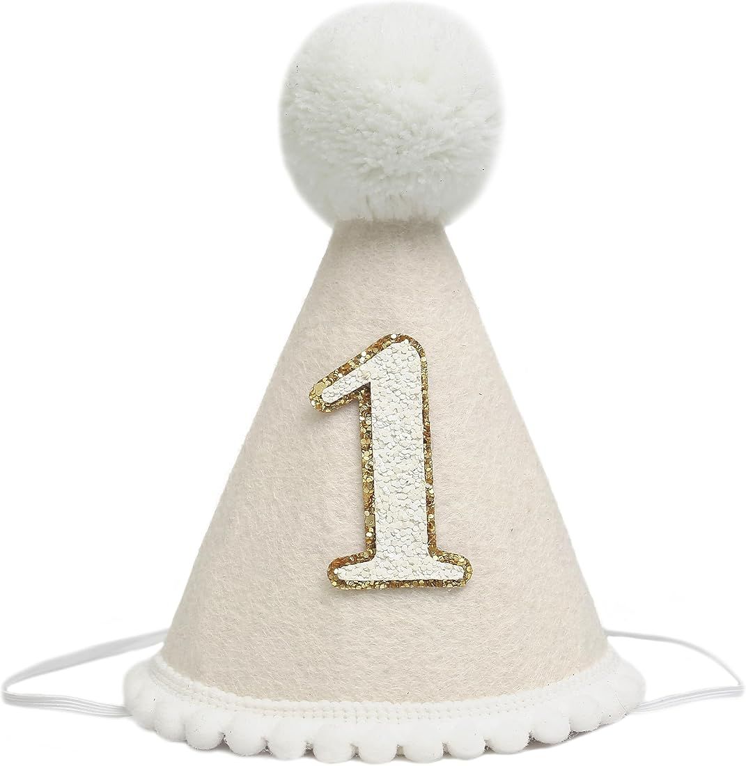 BOOMPA Boho 1st Birthday Celebration Hat - Boho 1st Birthday Conical Cap - Natural Boho First Bir... | Amazon (US)