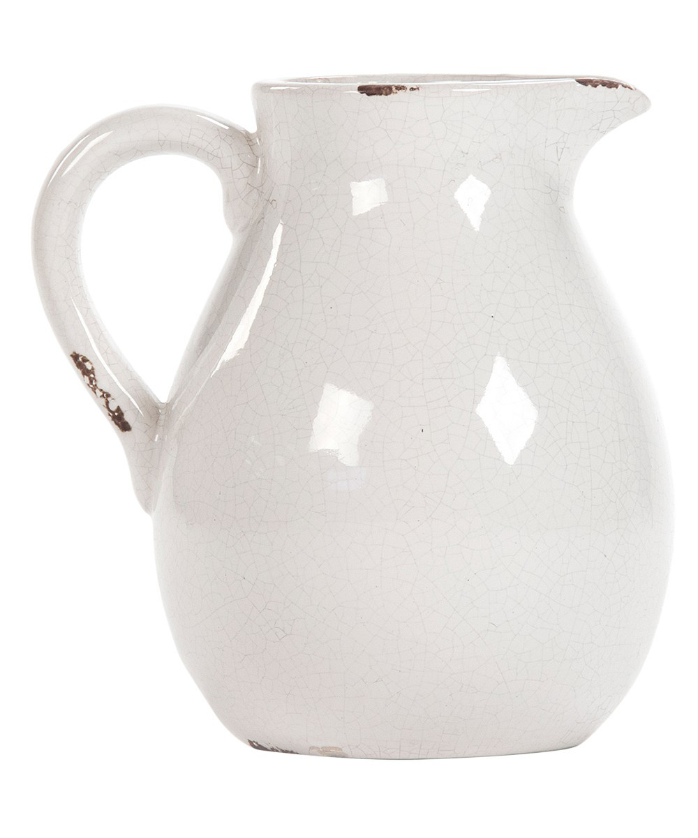 White Crackle Giles Ceramic Pitcher | zulily