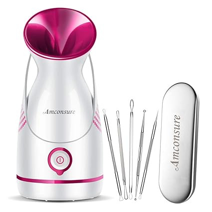 Amconsure Facial Steamer - Nano Ionic Facial Steamer Warm Mist Moisturizing Face Steamer Home Sau... | Amazon (US)