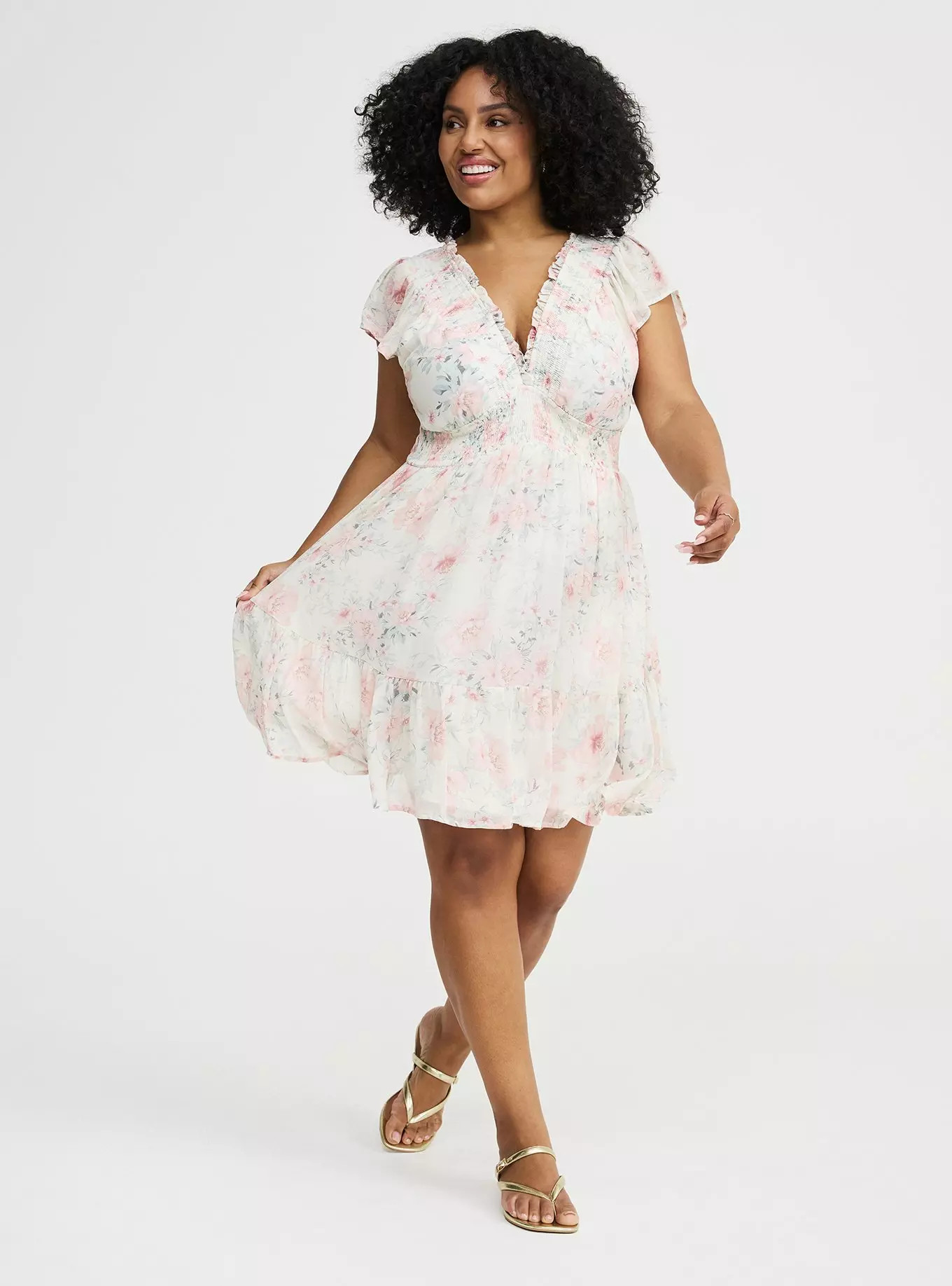 Ruffle Chiffon Mini Dress | Torrid (US & Canada)
