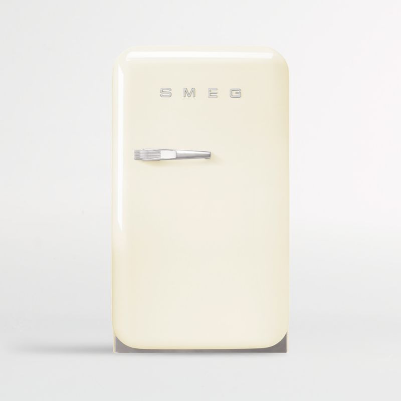 Smeg Cream Mini Right-Hinge Refrigerator | Crate & Barrel | Crate & Barrel