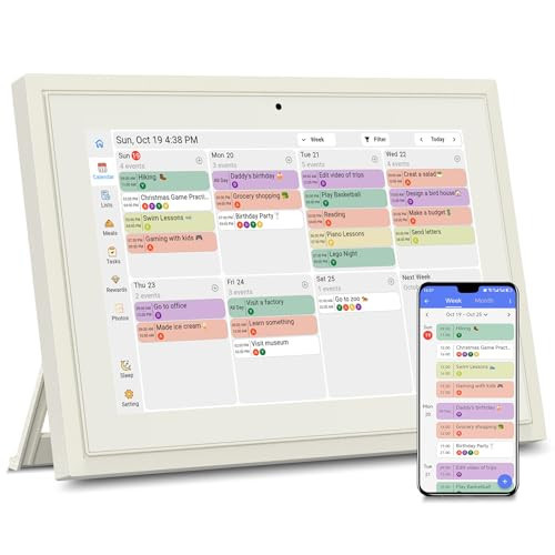 Digital Calendar with Touch Screen - 10.1 Inch Smart Electronic Planner with Third-Party Calendar Sync, Chore Tracker, Meal Plan & Photo Display | Amazon (US)