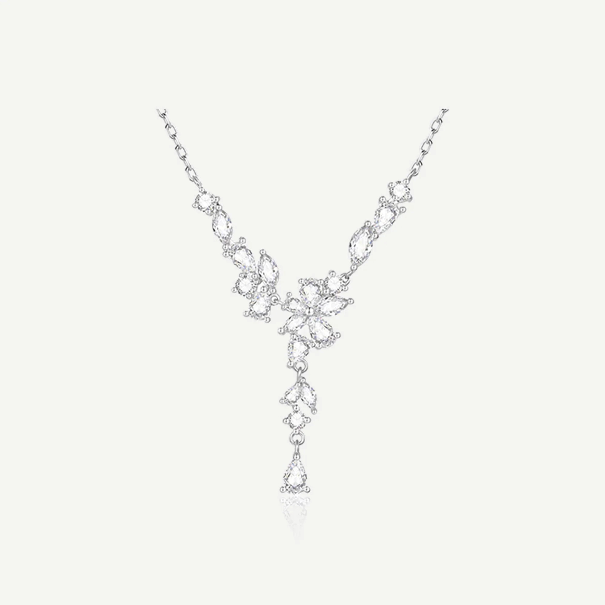 FANCIME \u201cWisteria Bouquet\u201d Flower Drop Sterling Silver Y Necklace | FANCI ME