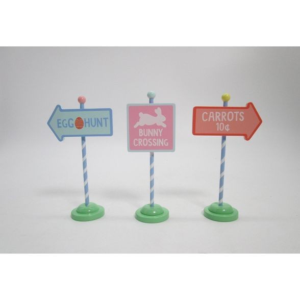 3pk Mini Egg Easter Hunt Signs Wood - Spritz™ | Target