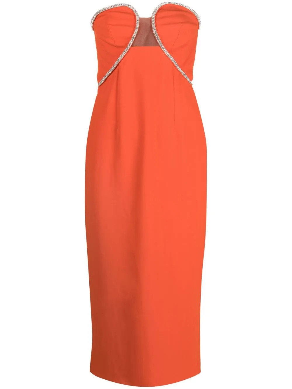 Self-Portrait diamanté-trim Midi Dress - Farfetch | Farfetch Global