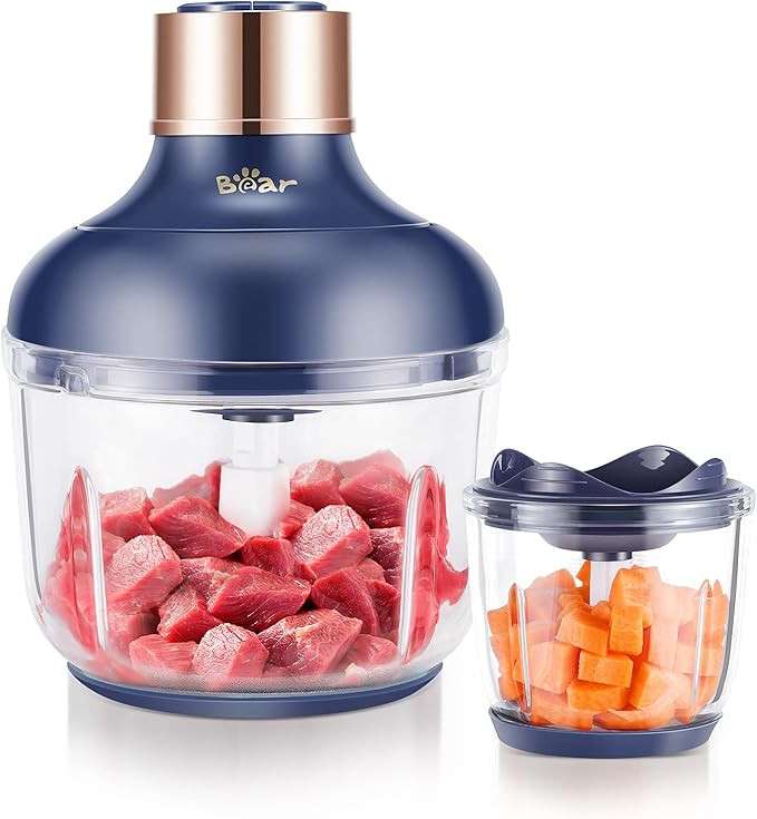 Bear Food Processor, Electric Food Chopper with 2 Glass Bowls (8 Cup+2.5 Cup), 400W Power Grinder... | Amazon (US)