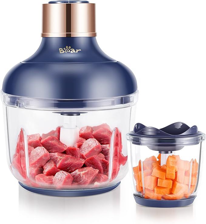 Bear Food Processor, Electric Food Chopper with 2 Glass Bowls (8 Cup+2.5 Cup), 400W Power Grinder... | Amazon (US)