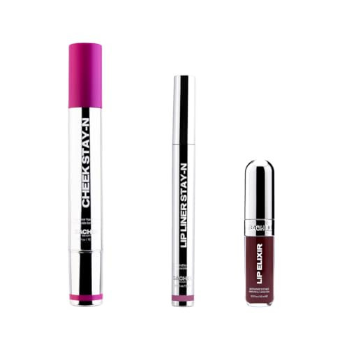 Sacheu Blushberry Bundle — High Pigment, Buildable, Long Lasting Luminous Glow in a Lightweight, Dewy Finish — Includes Lip Liner, Lip Elixir, & Cheek STAY-N | Amazon (US)