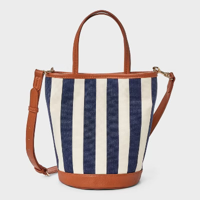 Striped Bucket Bag  - Universal Thread™ Navy | Target