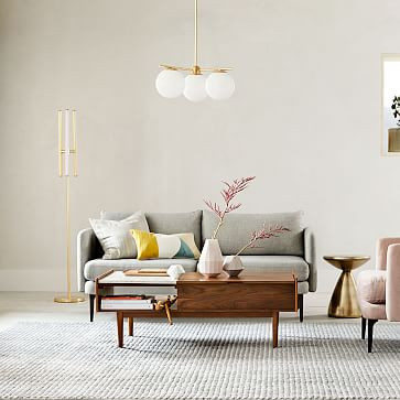 Sphere & Stem 3-Light Chandelier - Milk | West Elm (US)