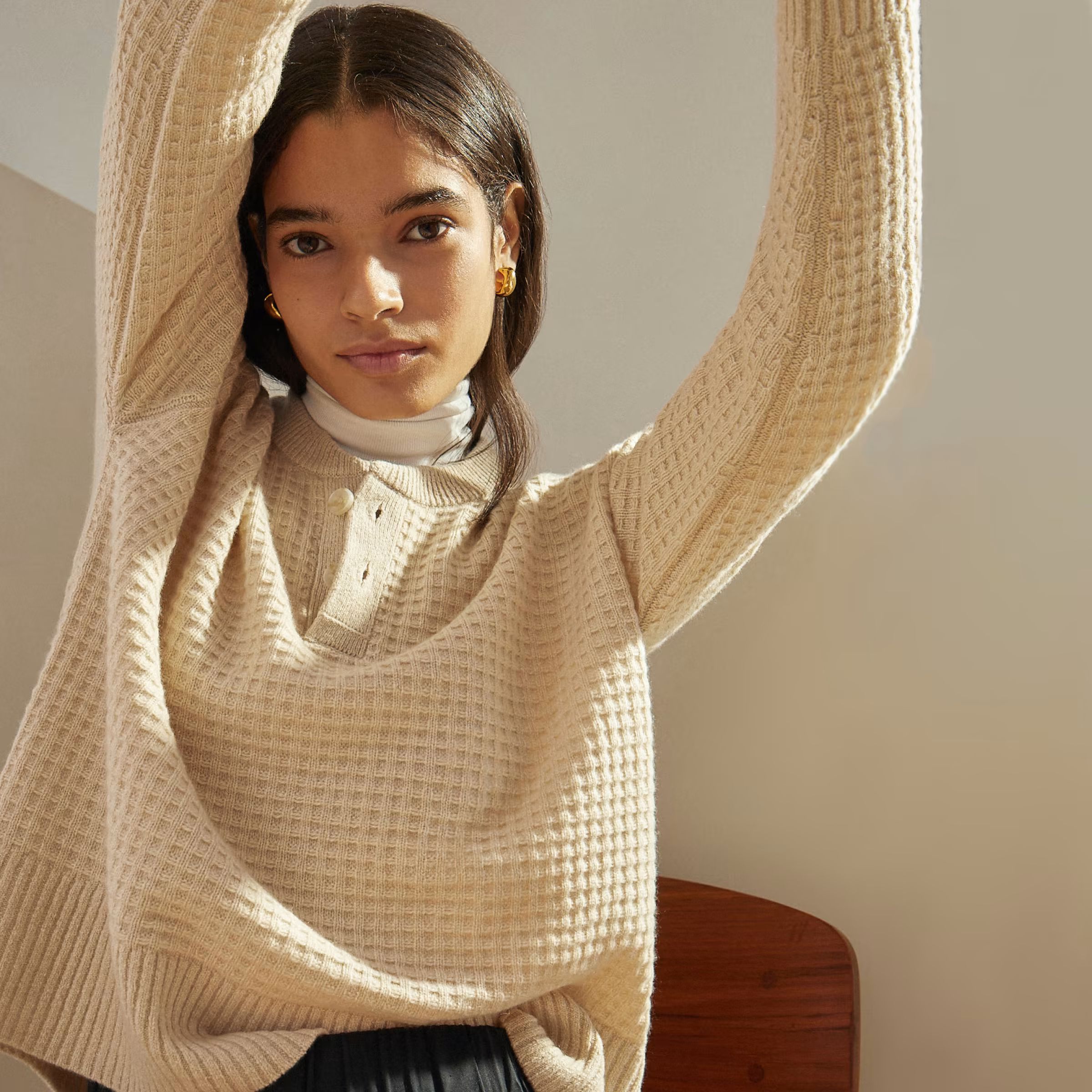 The Belgian-Waffle Henley in ReCashmere | Everlane