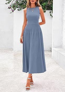 PRETTYGARDEN Spring Casual Dresses for Women 2026 Summer Business Work Midi Sleeveless A Line Ple... | Amazon (US)