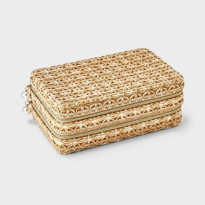 3-Layer Jewelry Case with Faux Rattan - A New Day™ Tan | Target