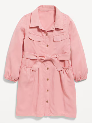 Long-Sleeve Button-Front Utility Dress for Toddler Girls | Old Navy (US)