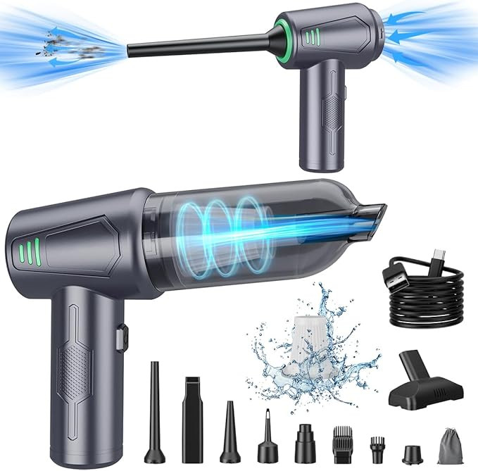 Air Duster - Computer Vacuum Cleaner - for Keyboard Cleaning- Cordless Canned Air- Powerful - Ene... | Amazon (US)