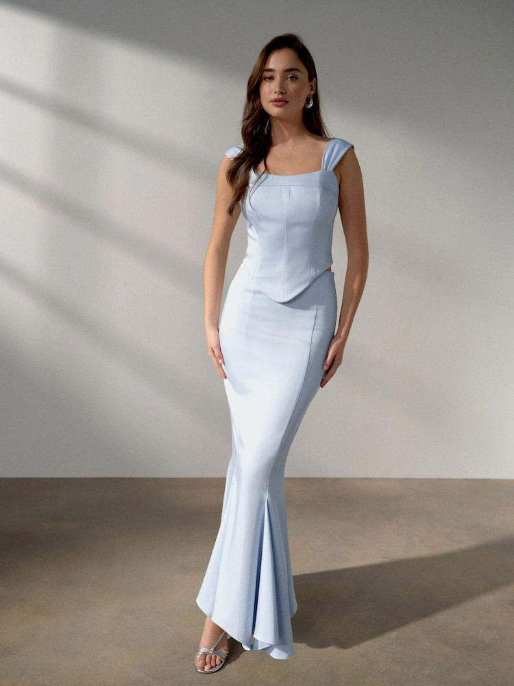 Buy Blue Satin Occasion Maxi Skirt from Next Belgium | Next EU