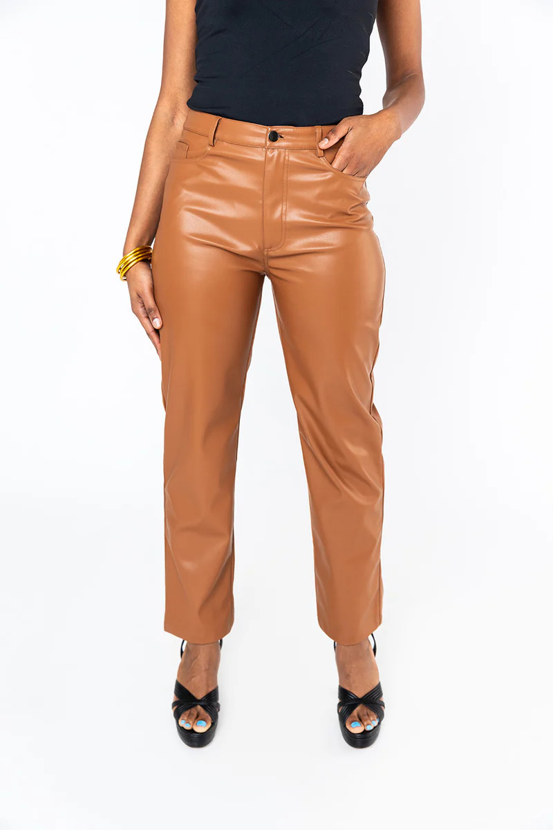 BuddyLove | Gomez Vegan Leather Pants | Camel | BuddyLove