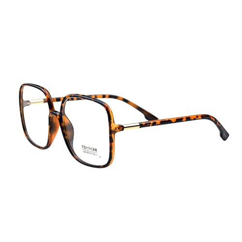 Shiratori Woman's New Retro Blue Light Blocking Glasses Big frame Nerd Eyeglasses Frame Anti Blue Ray Computer Game Glasses Leopard | Amazon (US)