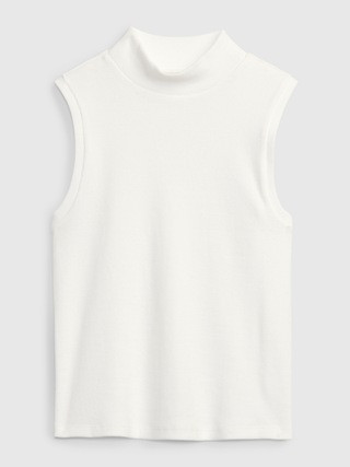 Rib Mockneck Sleeveless T-Shirt | Gap (US)