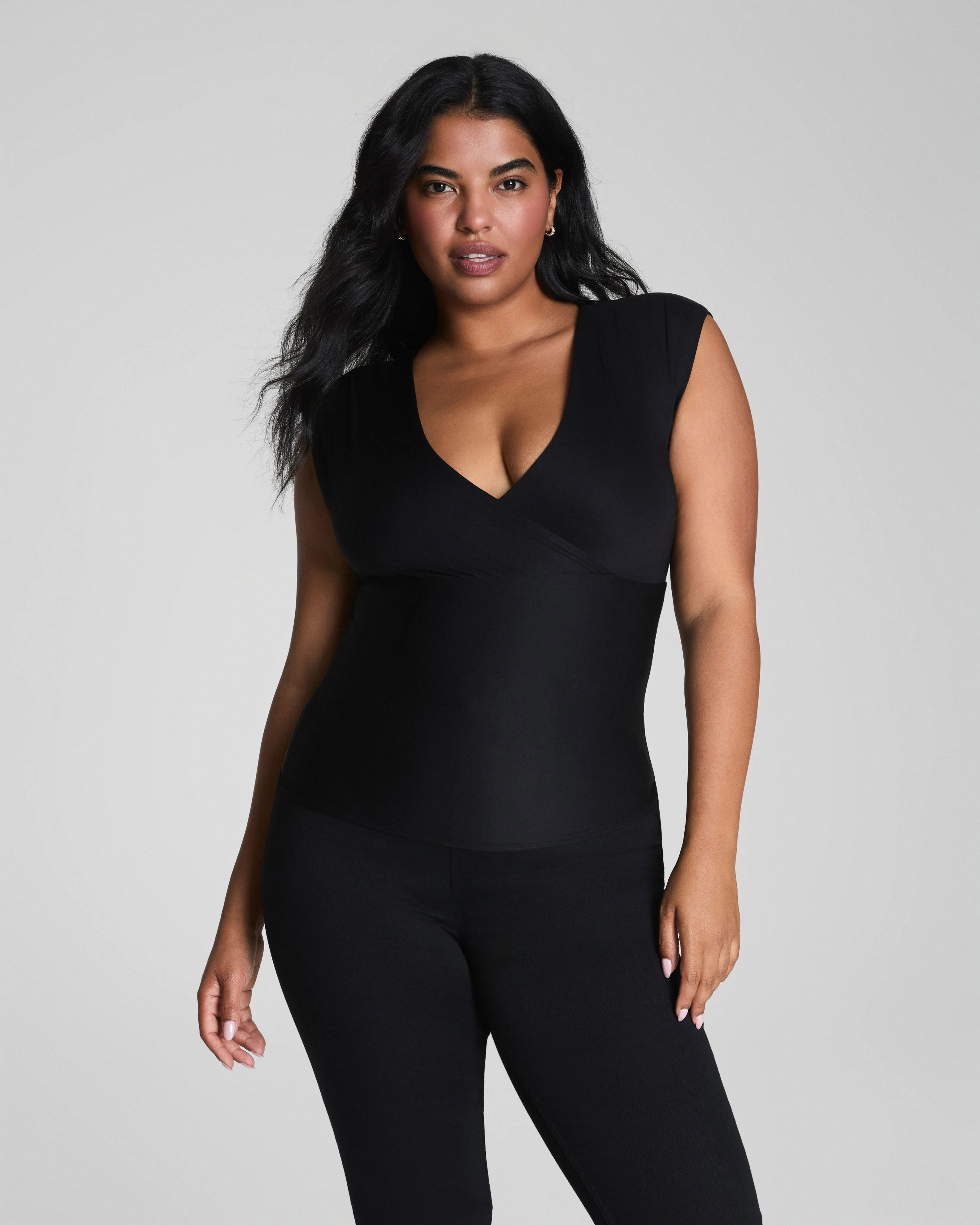 Jersey V-Neck Ruched Tank | Spanx