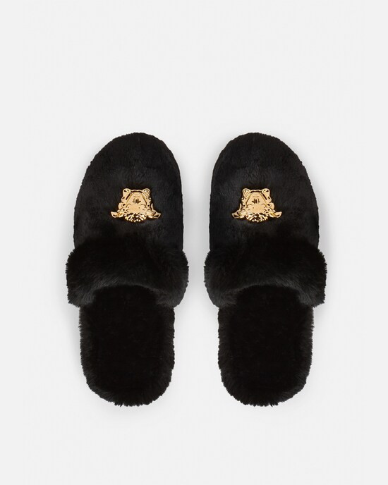 Palazzo Faux-Fur Slippers | Versace (US)