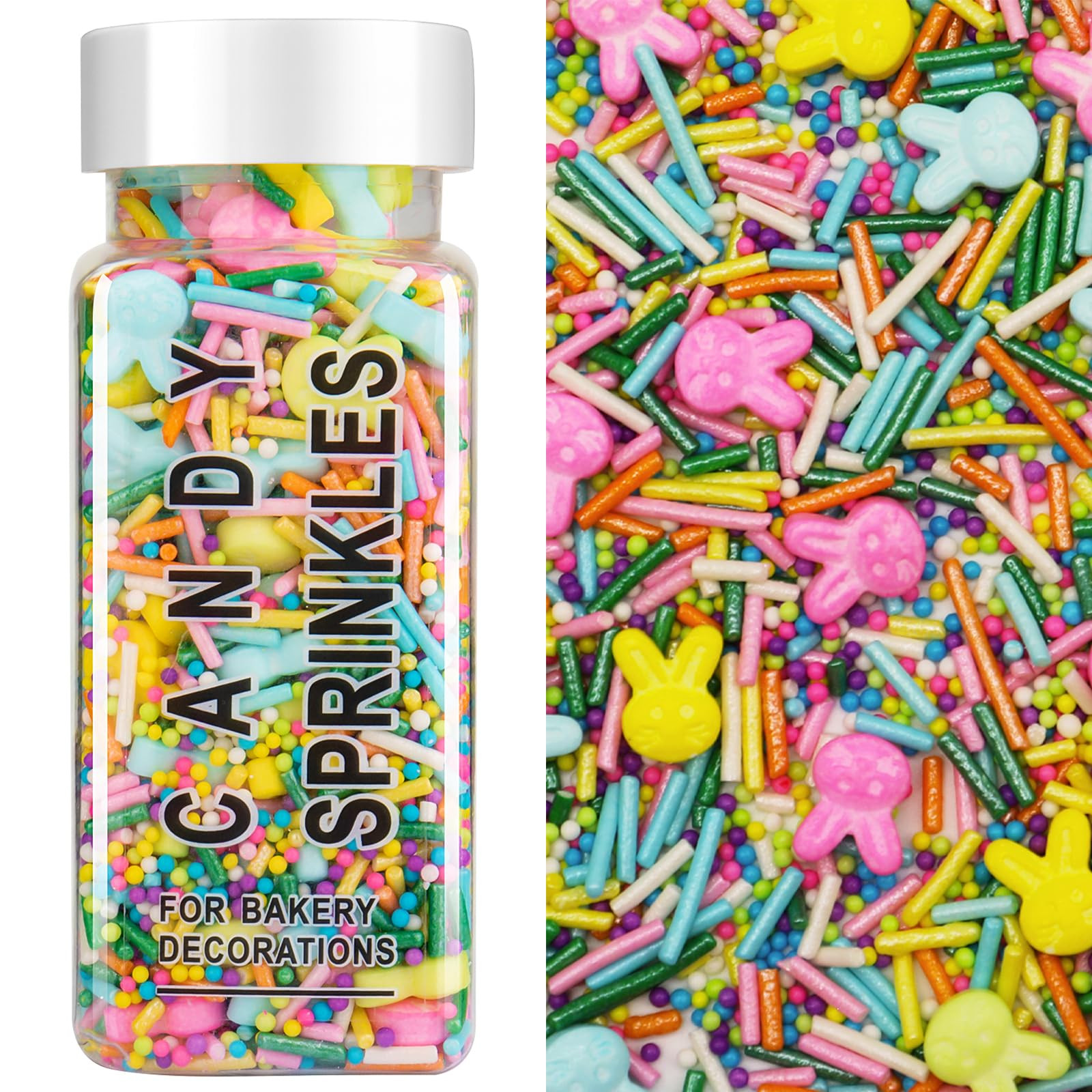 Easter Sprinkles for Cake Decorating, Pastel Spring Sprinkles Mix, Edible Candy Bunny, Jimmies, N... | Amazon (US)