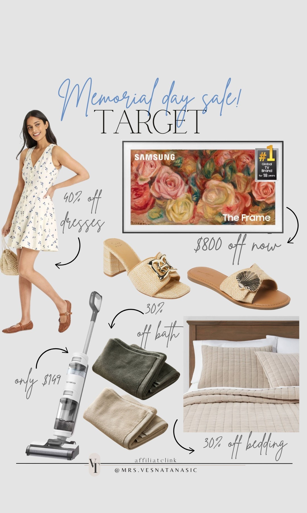 Memorial day sales at Target! Lots of good sales on all categories! @target @targetstyle #target #targetstyle #targethome #dress #tineco #sandals #bedding #bath 

#LTKSaleAlert #LTKHome #LTKFindsUnder100