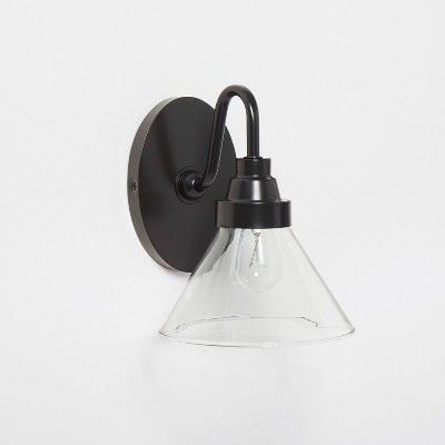 Glass Shepherd Sconce Black - Threshold&#8482; designed with Studio McGee | Target