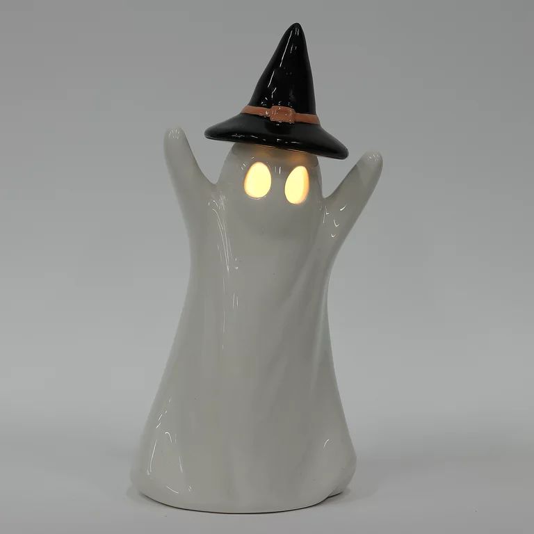4"L x 3.25"W x 8.5"H White Ceramic Light-Up Ghost Halloween Decorations 2 Pack Way to Celebrate | Walmart (US)