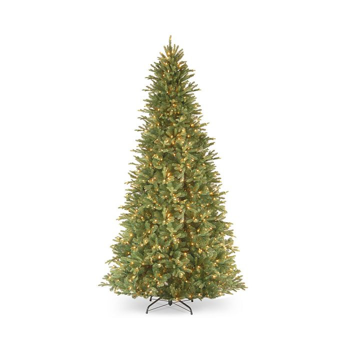 12 ft. Feel Real Tiffany Fir Slim Tree with Clear Lights | Bloomingdale's (US)