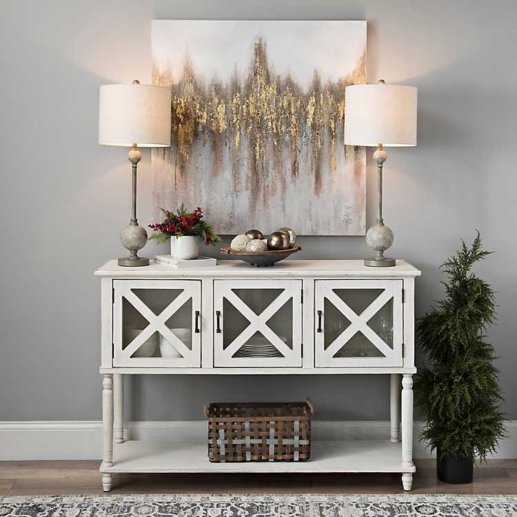 Cream 3 Barn Door Buffet Console Table | Kirkland's Home