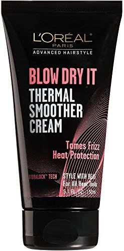 L'Oreal Paris Advanced Hairstyle BLOW DRY IT Thermal Smoother Cream, 5.1 fl; oz. | Amazon (US)