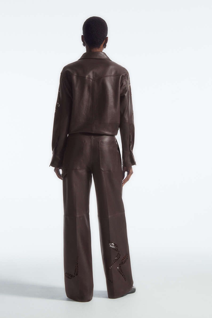 BRODERIE ANGLAISE LEATHER UTILITY TROUSERS | COS (US)